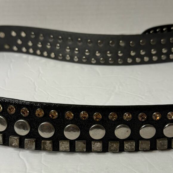Brambilla Made in Italy multi metal studs around the belt .Measures 45 inches main image 6